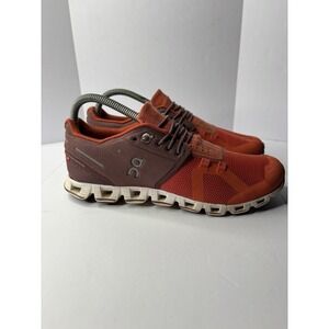 On‎ Cloud Running Shoes Womens 7 Orange Burgundy Swiss Engineering Mesh Sneakers